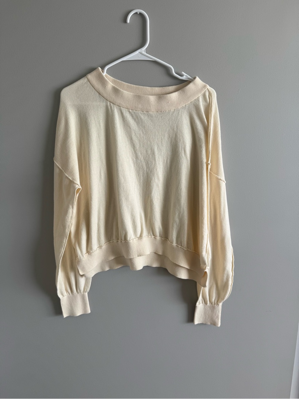 Free People Light Cream Women's Pullover Sweater